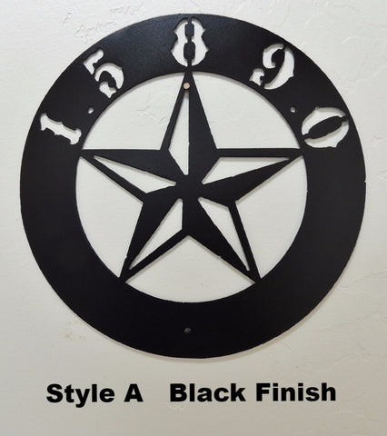 Texas Star House Number. Metal Star Address Sign horseflymetalart.com