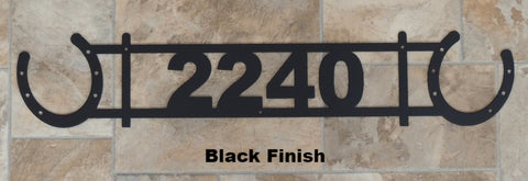 Horseshoe metal House Number or Address Sign horseflymetalart.com