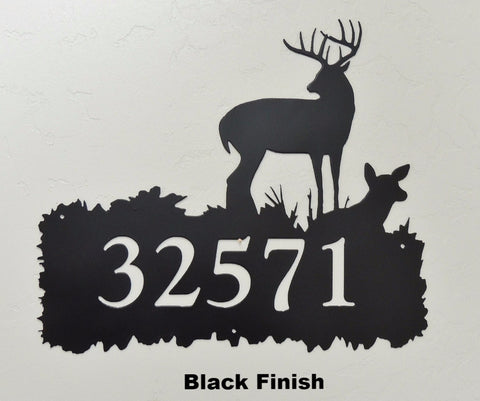 Deer metal Address Sign or House Number horseflymetalart.com