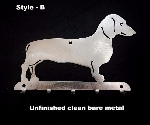 Metal Dachshund Key and Leash Holder or Rack Wiener Dog Key Rack  horseflymetalart.com