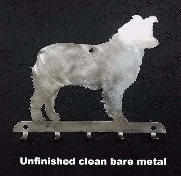 Aussie or Australian Shepherd metal Key Rack or Key and Leash Holder horseflymetalart.com