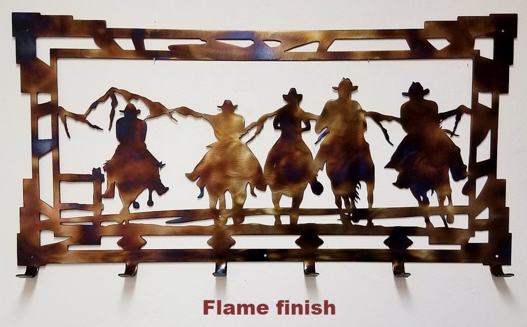 Cowboy Coat Rack Metal Wall Art Silhouette  Cowboy and Horse coat rack –  HORSEFLY METAL WORKS LLC