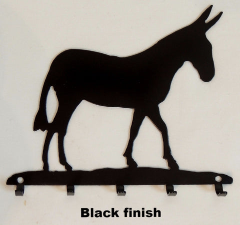 Metal Mule or Donkey key rack or hook wall art horseflymetalart.com
