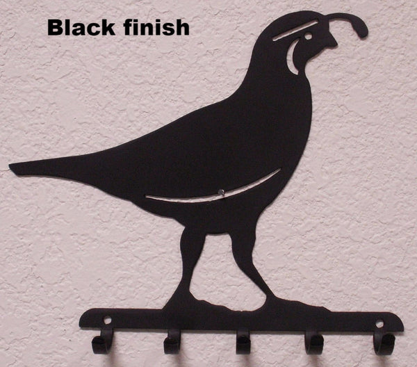 Quail Wildlife metal key rack, holder or hook horseflymetalart.com
