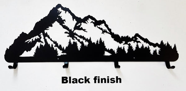 Mountain Coat Rack Metal Art Silhouette. Mountain Coat Rack Wall Art