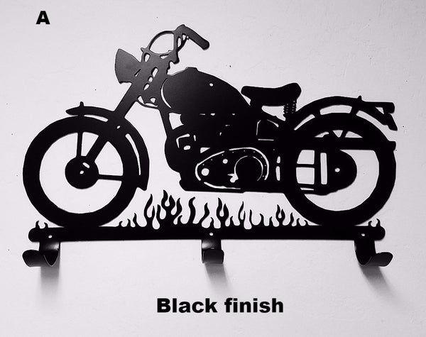 Custom Metal Motorcycle Helmet & Jacket Rack horseflymetalart.com