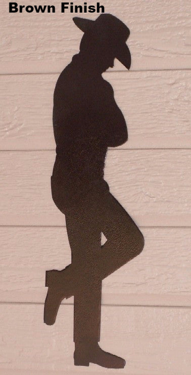 Sleeping cowboy metal yard art silhouette. Life size metal cowboy –  HORSEFLY METAL WORKS LLC