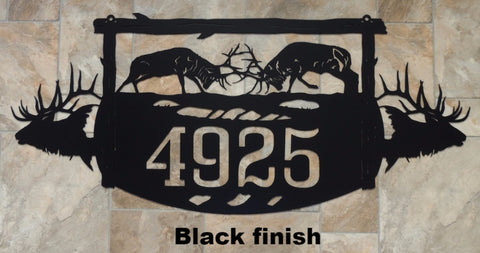 Metal Elk entrance sign horseflymetalart.com