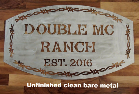 Metal Ranch entrance sign horseflymetal.com