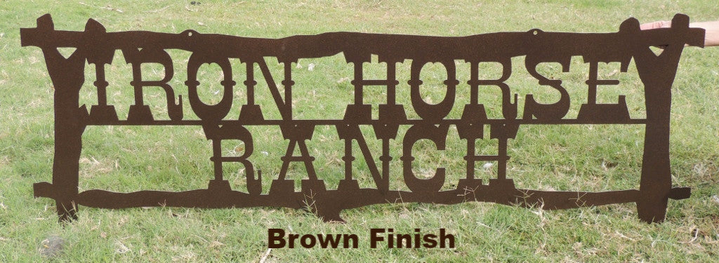 Metal Ranch Entry Sign horseflymetalart.com