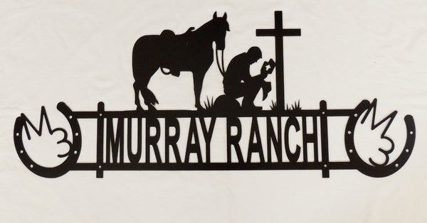 Custom metal Ranch or Entrance Sign horseflymetalart.com