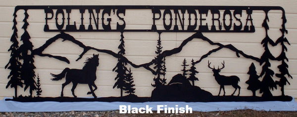 Metal Ranch Entry sign Wilderness sign  horseflymetalart.com