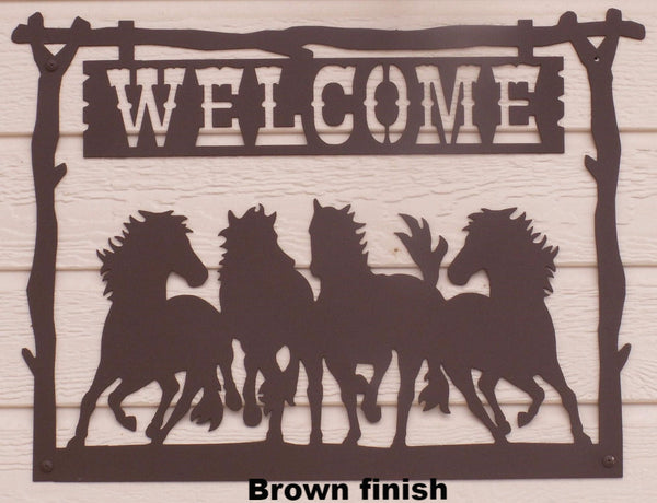 Metal Art Horse Welcome Sign. Horse Welcome Sign Wall Art. Horse Welcome Sign Wall hanging.
