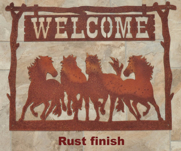 Metal Art Horse Welcome Sign. Horse Welcome Sign Wall Art. Horse Welcome Sign Wall hanging.
