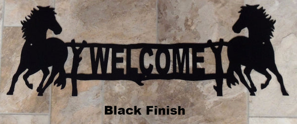 Horse metal Welcome sign Horse Wall Hanging horseflymetalart.com