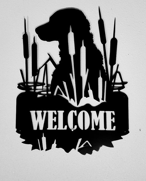 Lab Dog metal Welcome wall art Wildlife wall hanging horseflymetalart.com