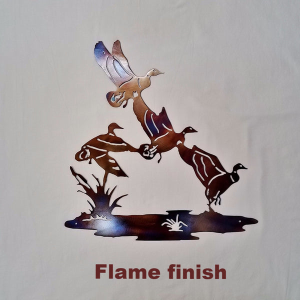 Metal Ducks in Flight metal wall art horseflymetalart.com
