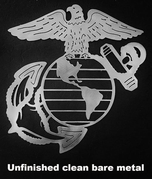 Marine Corps metal wall art. USMC metal sign silhouette. Military metal art