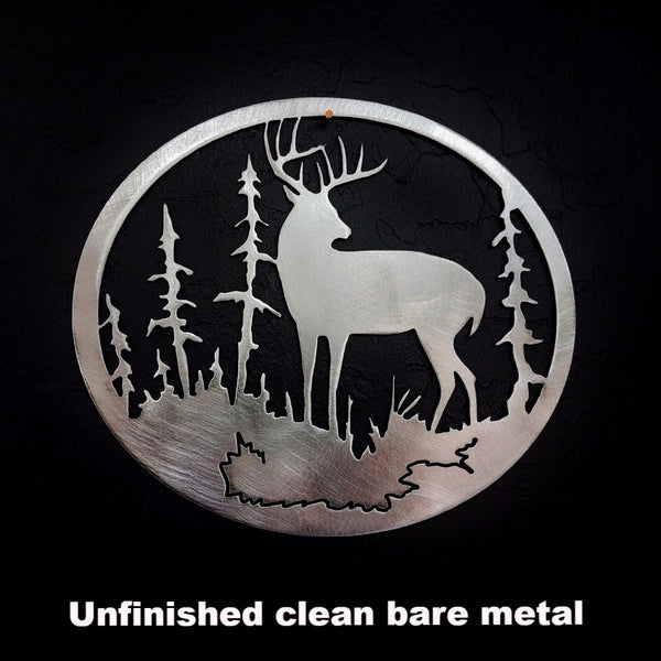 Metal Deer & Tree Wildlife wall art. Deer wall hanging  horseflymetalart.com