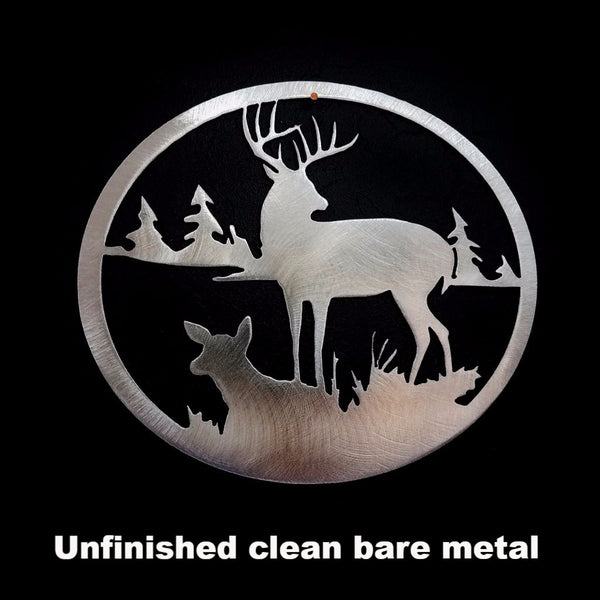 Wildlife Deer & Doe metal wall hanging. Metal Deer & Doe Wildlife Wall Art Silhouette