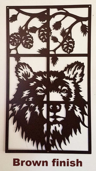Black Bear metal wall art. Bear metal wall hanging