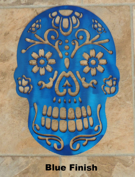 Metal Sugar Skull Wall Art. Day of the Dead Skull Wall Art horseflymetalart.com