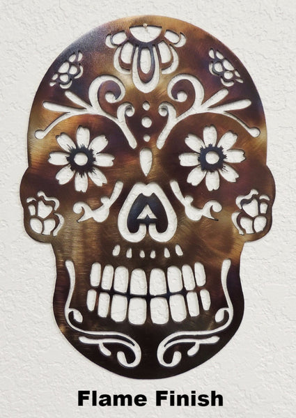 Metal Day of the Dead Skull Wall Art. Sugar Skull wall decor horseflymetalart.com