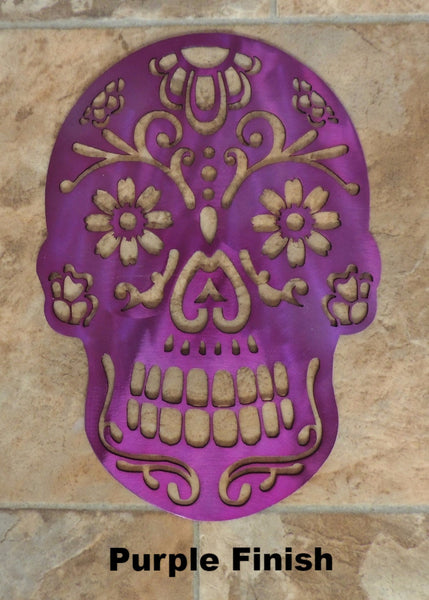 Day of the Dead metal Skull Wall Art Decor. Sugar Skull Wall Art. horseflymetalart.com