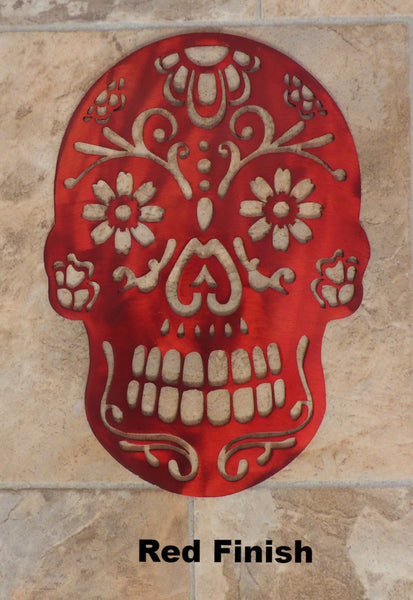 Sugar Skull metal Wall Hanging. Day of the Dead Skull wall art  horseflymetalart.com