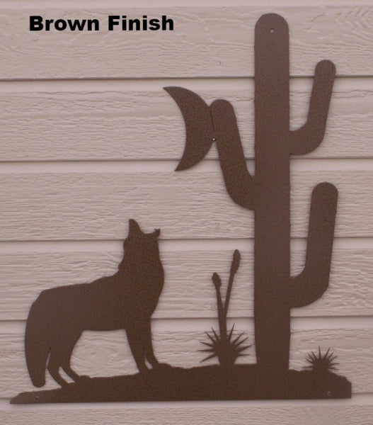 Metal Howling Coyote wall Art. Coyote metal wall hanging.