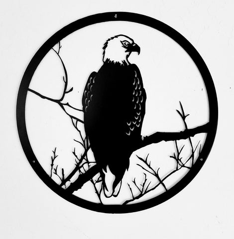 American Eagle Wildlife Scene metal wall art silhouette horseflymetalart.com