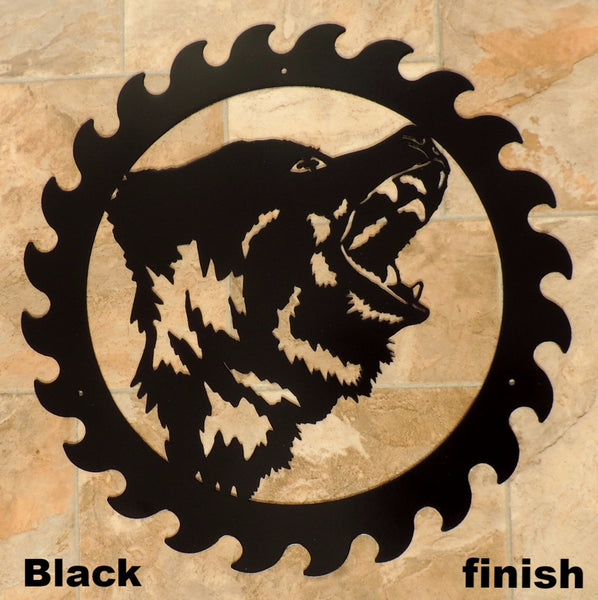 Metal Bear Wildlife Saw Blade Wall Art Silhouette horseflymetalart.com