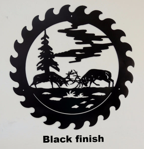 Elk Saw Blade Wildlife metal Wall Art horseflymetalart.com