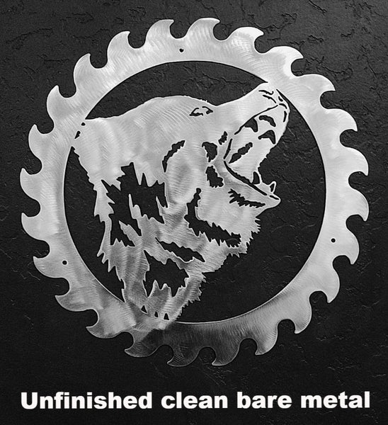 Bear Saw Blade Metal Wall Art Wildlife Bear Saw Blade Metal Wall Art
