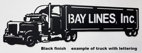 Semi Truck with trailer metal wall art. Metal Semi Truck and Trailer wall decor