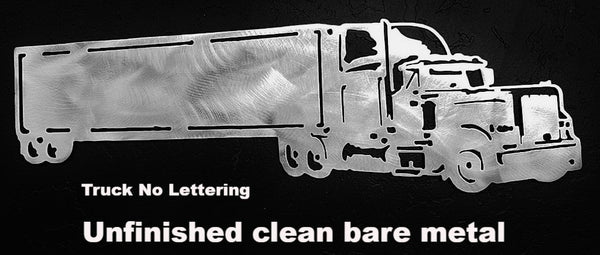 Semi Truck with trailer metal wall art. Metal Semi Truck and Trailer wall decor