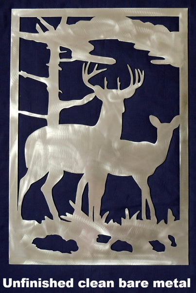 Metal Deer scene. Wildlife Wall Art horseflymetalart.com