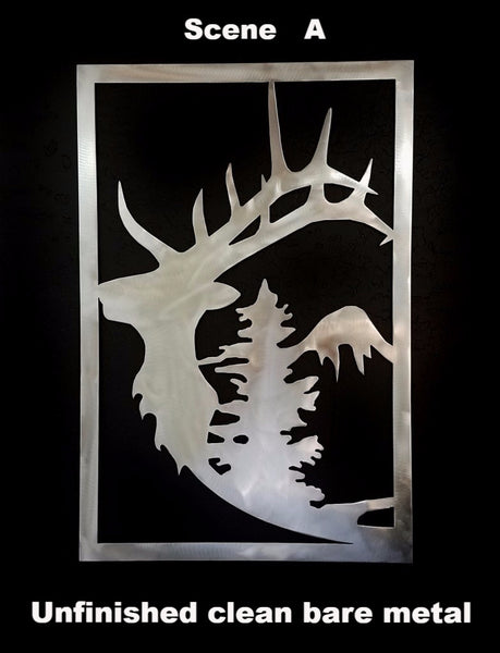 Elk Metal Gate Insert. Elk metal wall hanging. Elk metal wall art