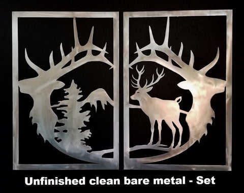 Elk metal wall art. Elk Metal Gate Insert. Elk metal wall hanging 