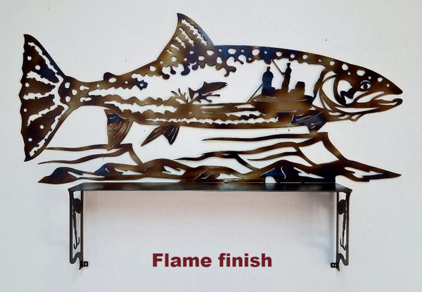 Trout shelf metal wall art Fish wall decor horseflymetalart.com