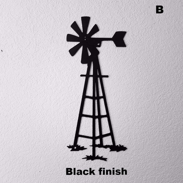 Metal Windmill wall hanging silhouette. Windmill wall silhouette.  horseflymetalart.com