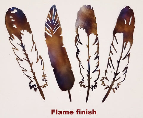 Feather metal wall art silhouettes  horseflymetalart.com