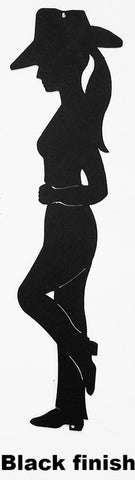 Cowgirl metal Wall Art silhouette. Life Size Cowgirl metal Yard and Barn Art 