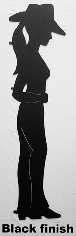 Cowgirl Silhouette Wall Art. Cowgirl Yard Art