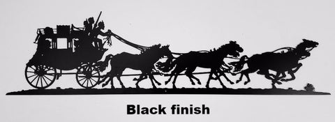 Stagecoach metal wall art - Black finish