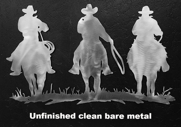 Western Cowboy metal Wall Art. Cowboy Riders metal Wall Hanging silhouette