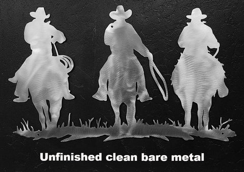 Western Cowboy metal Wall Art. Cowboy Riders metal Wall Hanging silhouette