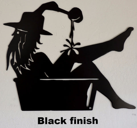 Cowgirl bath wall art - Black finish