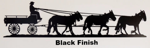 Mule Train and Wagon metal wall art or hanging horseflymetalart.com