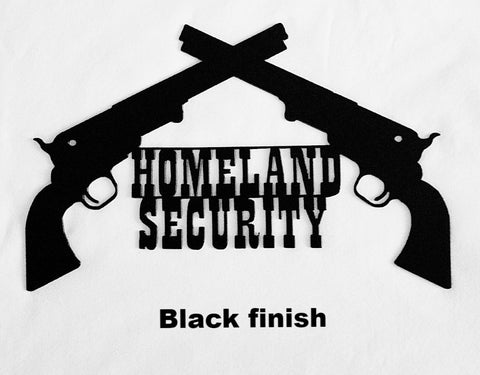 Homeland Security metal wall art sign - Black finish